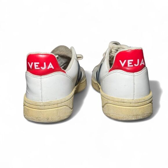 VEJA V-10 white Nautico Pekin leather sneakers Size M7/L8 - Picture 3 of 8
